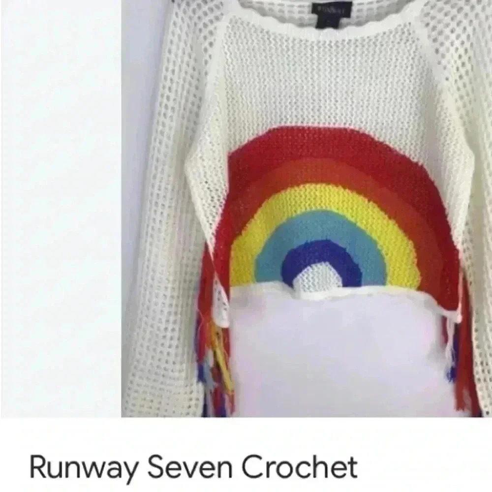 Runway 7 crochet fringe top